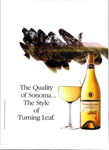 Anuncio impreso vino chardonnay hoja giratoria sanoma 1996 vintage - Imagen 1 de 1