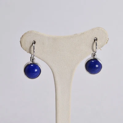 ORECCHINI ARGENTO 925  RODIATI BOTTONI LAPIS 10 mm MONACHINA           AGHT 0882 - Immagine 1 di 3