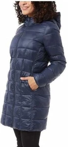 Aventure Ladies' Lightweight Puffer Hooded Jacket 3/4 Length (Navy Night, XXL) - Picture 1 of 3
