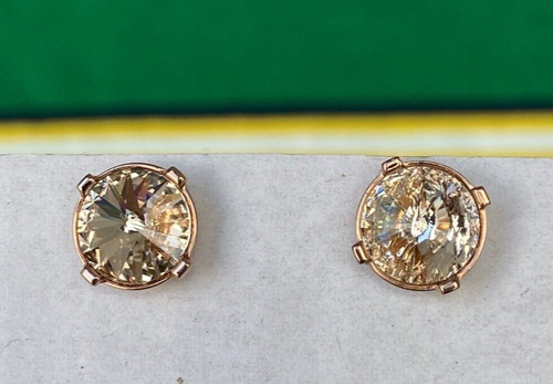 LR orecchini in acciaio inox placcati oro rosa con cristallo rivoli di Swarovski