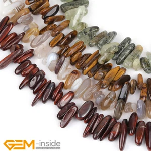 Natural Freeform Gemstone Sticks Spike Chips Beads For Jewellery Making 15" AU - Picture 1 of 78