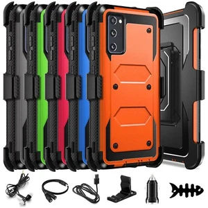 For Samsung Galaxy S20 FE 5G Hybrid Case Phone Cover Belt Clip Holster Accessory - Picture 1 of 96