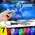 New 4 in 1 RGB LED Light Strips Car Interior Atmosphere Footwell Floor Decor UK