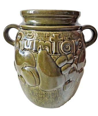 Alte Rumtopf- Scheurich- Keramik 820-28 West Germany- Dunkelgrün - Bild 1 von 4