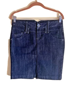 Gonna Guess Denim Donna Tg 28 Borchie Metallo Corta Blu Scuro Cowgirl Western Y2K - Foto 1 di 11
