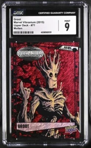 Groot Marvel Vibranium (2015) Upper Deck 71 Molten /299 CGC 9 MINT POP 1 Highest - Picture 1 of 2