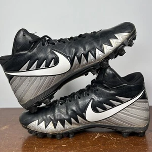Nike Alpha Menace Varsity Mid Football Cleats Black Silver Mens Sz 8, 880137-001 - Picture 1 of 9