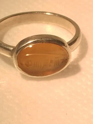кольца из чистого серебра антикварные желтый натуральный камень ручной работы для мужчин и женщин  - Изображение 1 из 4