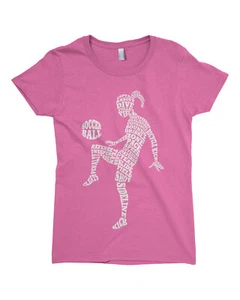 Soccer Player Typography Girls Fitted T-Shirt Girl Athlete Gift - Picture 1 of 10