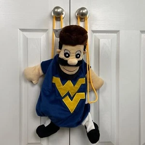 West Virginia University Mountaineer plush draw string bag sack - Picture 1 of 6