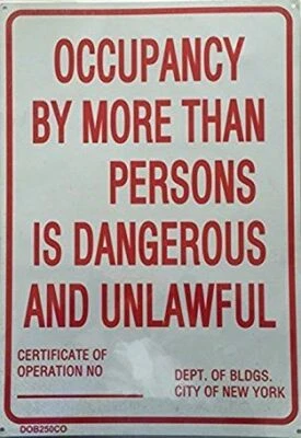 BUILDINGSINGS.COM NYC Occupancy Sign (White, Reflective, Aluminum 14X22 -Rust Free) -REF24-1027