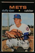 Duffy Dyer New York Mets 1971 Topps #136 Autographed Signed Baseball Card 