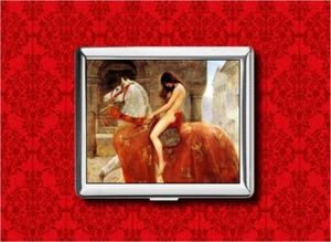 LADY GODIVA JOHN COLLIER PINTURA ARTÍSTICA METAL BILLETERA TARJETA IDENTIFICACIÓN CIGARRILLO ESTUCHE IPOD - Imagen 1 de 5