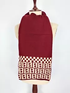 FENDI genuine vintage Maroon wool winter scarf scarves - Picture 1 of 6