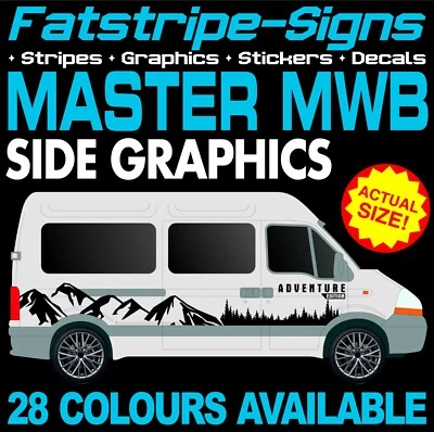 RENAULT MASTER MWB 04-10 MOUNATINS AVENTURA GRÁFICOS PEGATINAS FURGONETA CÁMPER Foto 1 de 2