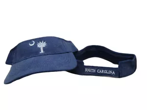 Blue Jeans Denim Washed Style South Carolina Palmetto Visor hat cap - Picture 1 of 1
