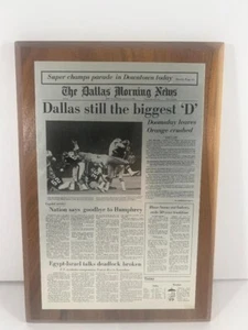 Targa Dallas Cowboys NFL Super Bowl XII Morning News ~ 16/01/1978 Doomsday - Foto 1 di 2
