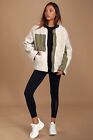 Free People Rivington Fleece Jacket Ivory and Green  Size XS UK 6-8 zip Casual
