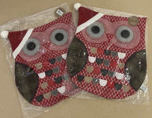 2x Gorgeous Sass & Belle Holly Owl Cusion Covers Christmas BRAND NEW with Tags - Picture 1 of 12