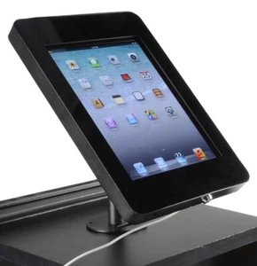 Secure Locking iPad Counter Mount, Home Button Covered, Black, Tilts, Rotates - Picture 1 of 2