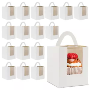 Spec101 Cupcake Containers 100pk - Individual White Cupcake Box with Inserts - Picture 1 of 8