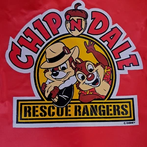 Disney Chip ‘N Dale Rescue Rangers 14” Red Vinyl Zipper Duffle Bag Vintage - Picture 1 of 10