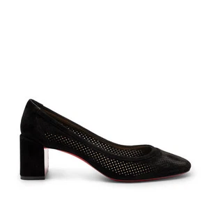 Christian Louboutin Heels Women Suede UK 5 Black Court All Seasons - Picture 1 of 7