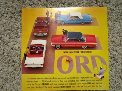 Ford Fairlane 500 1963 y Galaxie XL, folleto de ventas original de fábrica para sala de exposición Foto 1 de 4