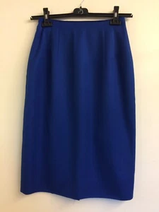 Royal Blue Pencil Straight Skirt Fully Lined from Opus Back Zip & Pleat- Size 12 - Picture 1 of 5