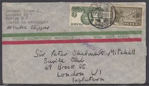 México - 11 de diciembre de 1939 Cubierta de correo aéreo Sucursal a Inglaterra - Imagen 1 de 2