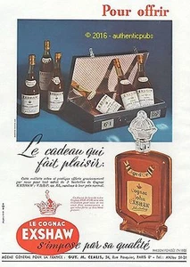 PUBLICITE EXSHAW JOHN COGNAC CADEAU FLACON AGE D'OR MALETTE DE 1949 FRENCH AD - Picture 1 of 1