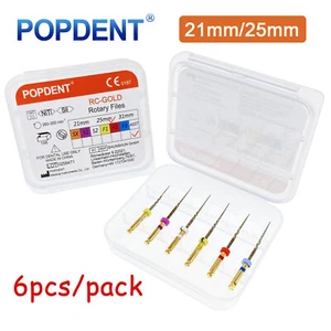 LIMAS ROTATIVAS ENDO DENTALES POPDENT X-Pro Gold Taper NITI limas de conducto radicular 6 piezas - Imagen 1 de 37