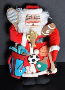 Vintage Christmas Corner 10” SPORTS SANTA Plush Figure W/Original Tag - Flaw - Picture 1 of 5