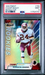 1999 TOPPS FINEST CHAMP BAILEY ROOKIE RC REFRACTOR #162 PSA 9 MINT - Picture 1 of 2