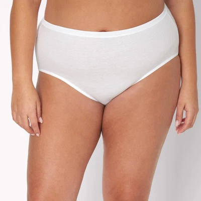 Just My Size Cotton White Briefs 6-Pack Underwear Panties Panty Women JMS Comfor - Image 1 of 4
