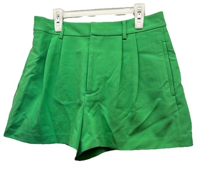 全新带标签 Alice + Olivia 百褶经典短裤女式 4 码花园绿色  — 第 1/4 张图片