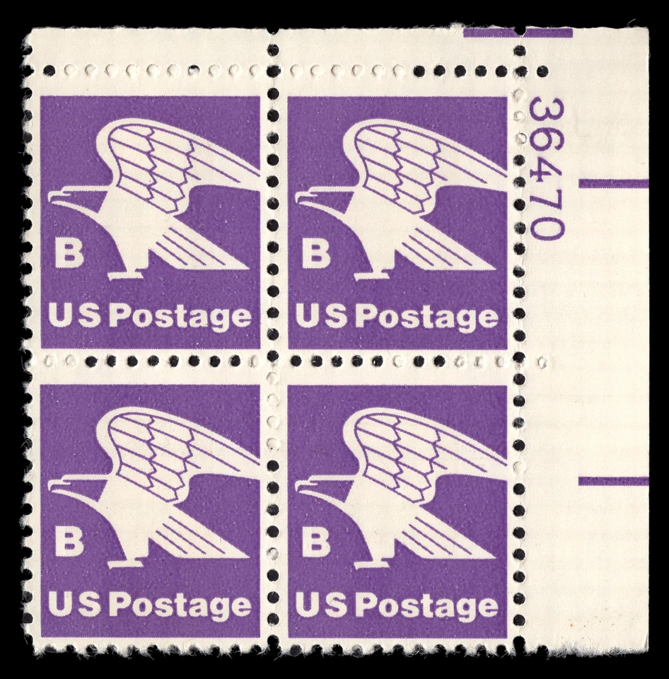US Scott # 1818, Eagle "B" Postage, Plate Block of (4) 1980 18¢ Stamps, MNH - Image 1 of 1