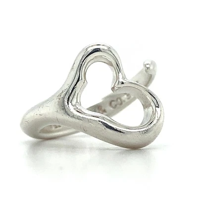 Кольцо с открытым сердцем из чистого серебра Tiffany & Company Elsa Peretti размер 6,5 - Изображение 1 из 4
