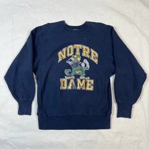 Vtg Champion Reverse Weave 80s Notre Dame USA Sweatshirt Crewneck Size L - Picture 1 of 7