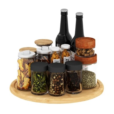 Tocadiscos organizador de cocina Lazy Susan de 10 pulgadas para despensa de gabinete Foto 1 de 4