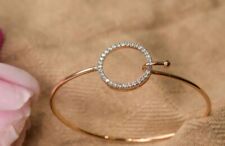 3CT Round Cut Diamond Lab-Created Women Bangle Bracelet 14K Two-tone Gold Plated