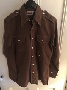 Men’s Button Down Shirt Brown Hong Kong LS Rockabilly M The French Connection - Picture 1 of 6