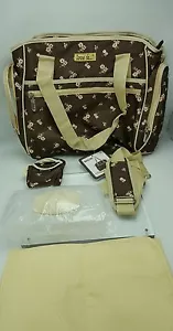 Baby Diaper Changing Bag Brown/Pink Flowers "Love is" Model toddler wipes - Picture 1 of 6