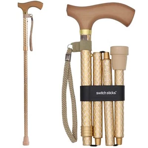 Switch Sticks Folding Walking Cane For Women & Men - Adjustable 32-37 In, - Picture 1 of 8