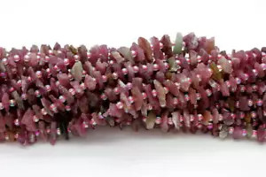 Pepita rosa tormalina patatine irregolari denti pietra preziosa naturale perline - Foto 1 di 6