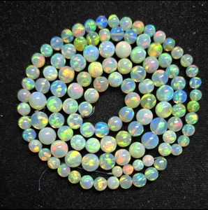 8 Inches AAA Ethiopian Opal Ball Beads Loose Opal Beads Gemstone Jewelry 4-6mm - Picture 1 of 3