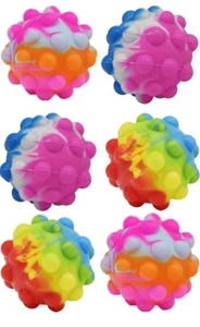 Set of 6 Pop Fidget Stress Balls in Assorted Colors - Picture 1 of 6
