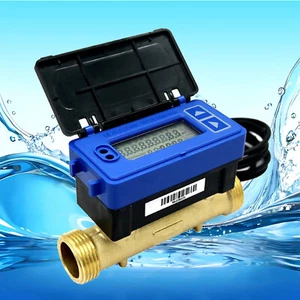 DN15 Timing Quantitative Remote Flow Meter Ultrasonic Water Meter Flowmeter New - Picture 1 of 18