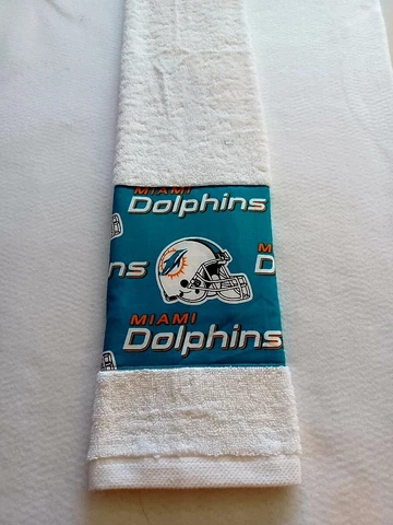 Miami Dolphins Hand Towel  Handmade  GREAT for Golf Bags, Bars, or Tailgating Cover