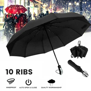 Regenschirm Automatik Stabil Sturmsicher Windfest Herren Damen Taschenschirm - Bild 1 von 8